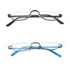 COVESATO Half Frame Reading Glasses, Half Metal Moon Readers for