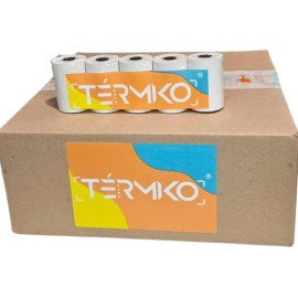 50 Rollos Papel Térmico 57x40 mm Impresora Portátil 58mm Color Blanco TERMIKO                                                                         
