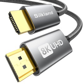Silkland HDMI 2.1 Cable 30 cm, 8K HDMI eARC Cable for Soundbar 48Gbps, HDMI Cable 4K @ 120Hz, 2K @ 240Hz/144Hz, 8K @ 60Hz, Dynamic HDR10+, Dolby Atmos, HDCP 2.2/2.3