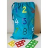 Busy Hands & Feet Numbers Counting Turquoise Drawstring Bag (Medium