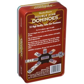 Pressman Dominoes Double 9 in tin