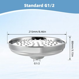 Hibbent 9 Inch Traditional Fixed Large Shower Head Chrome, Solid Brass, Replacement Shower Head,Rainfall Shower, Modern Design, Easy Clean & Easy to Install