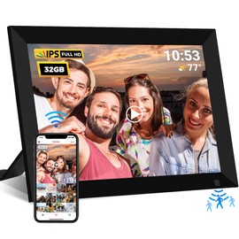 𝟯𝟮𝗚𝗕 WiFi Digital Photo Frame,10.1 Inch Digital Picture Frame,HD IPS LCD Touchscreen,Motion Sensor,Auto-Rotate,Quick and Easy Share Photos or Videos via The Frameo App,The Best Choice for Gifting