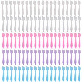 Tbestmax 300 PCS Mini Cosmetic Spatulas 3.2" x 0.6" Disposable Plastic Spatulas for Facial Creams Skin Care Multicolor