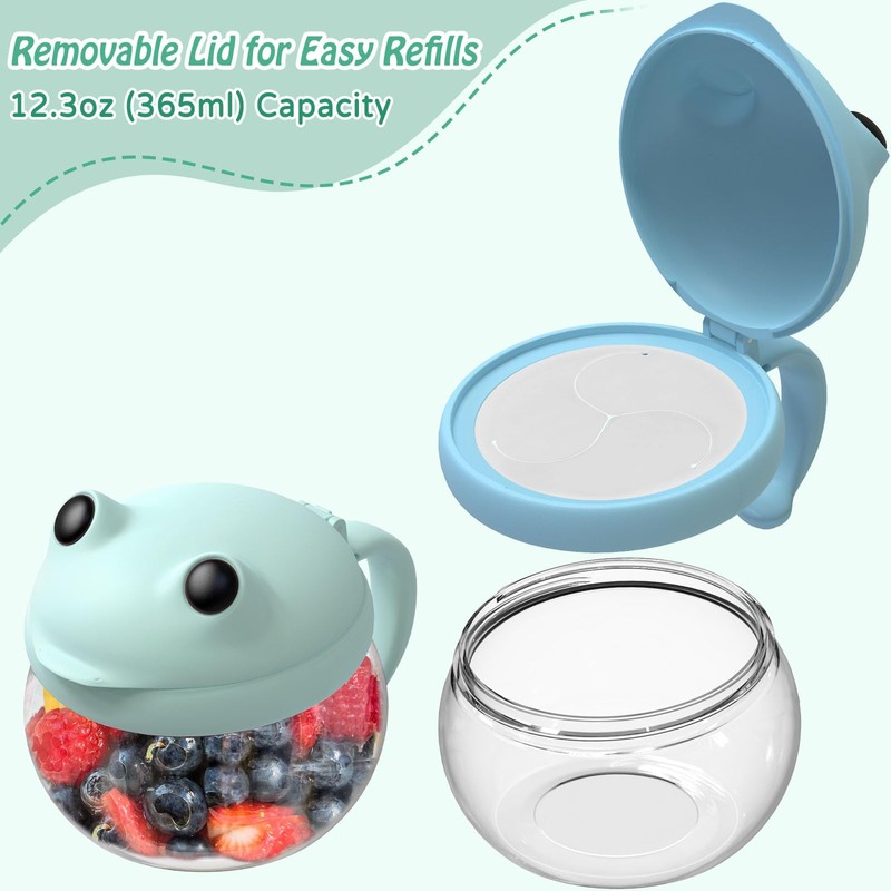 SELEWARE No Spill Snack Cups for Toddlers 2-Pack - Spill-Proof