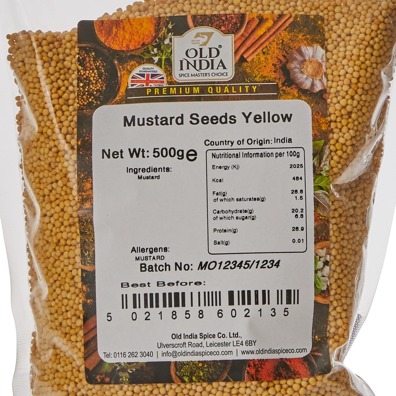Old India Mustard Seeds Yellow 500g