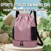 RainFlowwer Waterproof Drawstring Gym Bag with Shoe Compartment – Large