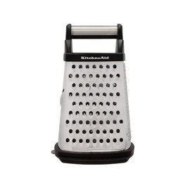 KitchenAid Rallador de caja de acero inoxidable, rallador de queso de 4 caras, cortador y zester