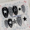 Night Sky Star Handmade Nail Tips - Coffin Egg /