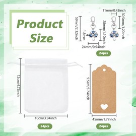 PH PandaHall 24 Sets Tree of Life Keychain Favors Party Favor Organza Gift Bags Silver Tree Keyring Wedding Favors Small Mesh Bags with Blank Tags for Birthdays Bridal Shower Baptism Guest Return