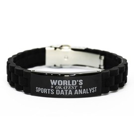 Sports Data Analyst Glidelock Bracelet Gifts For Sports Data Analyst World's Okayest Sports Data Analyst Christmas Holiday Present Gifts for Sports Data Analyst Biirthday Gifts, Engraved Bracelet