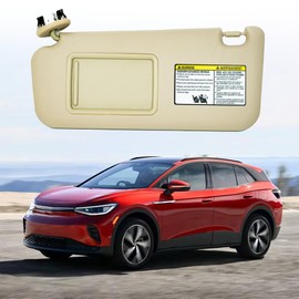 Renesemee Left Driver Side Sun Visor Compatible with 2004 2005 Toyota RAV4 Replace 74320-42420-B0, 7432042420B0 SunVisor (Beige)