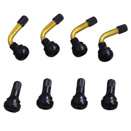 HAUERTZX 4Pcs Tire Valve Stem Bent 45 Degree Angled and 4Pcs Straight Valve Stem for 50cc 150cc Scooter Motorcycle Moped Kids Kazuma Quad ATV Lawnmower Tires Go Karts