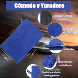 2PCS Guantes de Limpieza de Arcilla - Guantes de Limpieza de Arcilla con Gafas Impermeables, Microfibra Reversible, Adecuado para la Limpieza de Todas las Superficies del Coche.