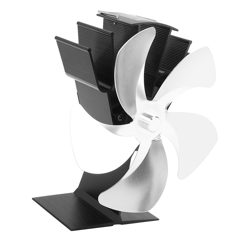 5 Blade Heat Powered Stove Fan Fireplace Fans Self Generating