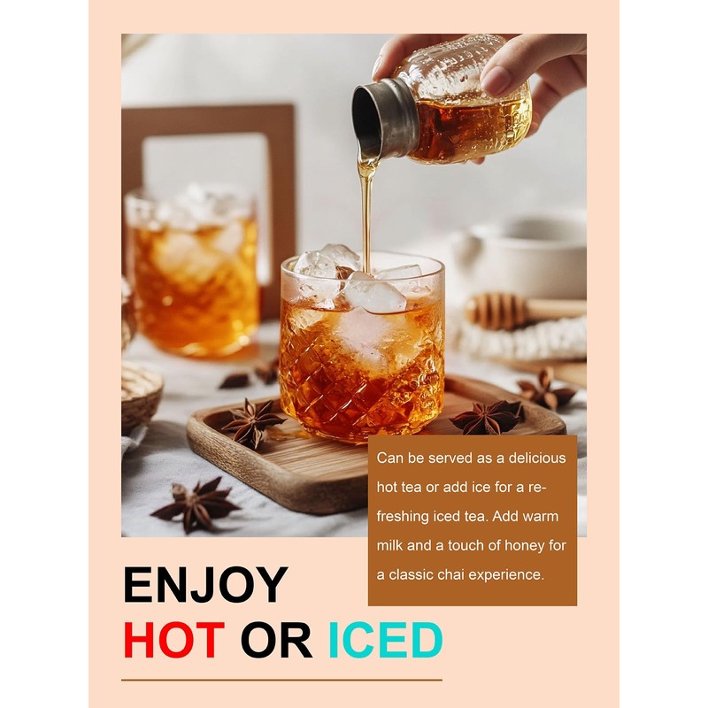 TeeLux Decaf Chai Black Tea, Decaffeinated Black Tea with Cinnamon,