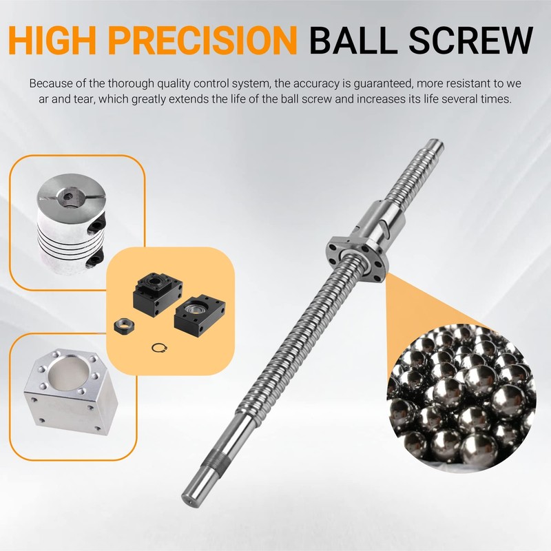 ANWOK Anti-Backlash Ball Screw SFU1605-1550mm with BallScrew Nut+Nut Housing +