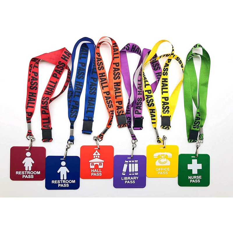 GIFTEXPRESS Hall Pass Lanyards and School Passes (12)