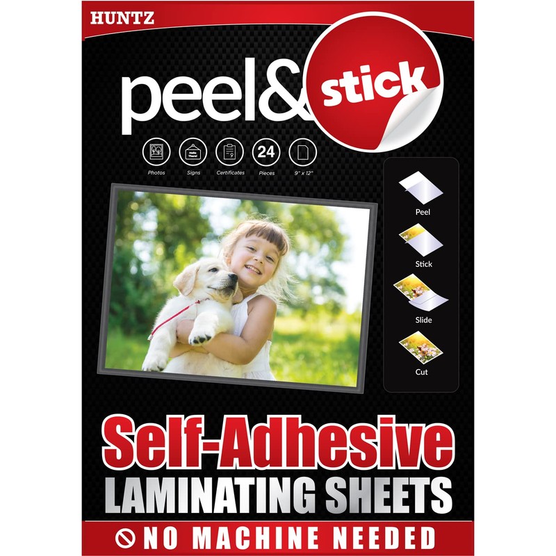 Pack of 24 Self-Adhesive Laminating Sheets 9x12 – Letter Size,