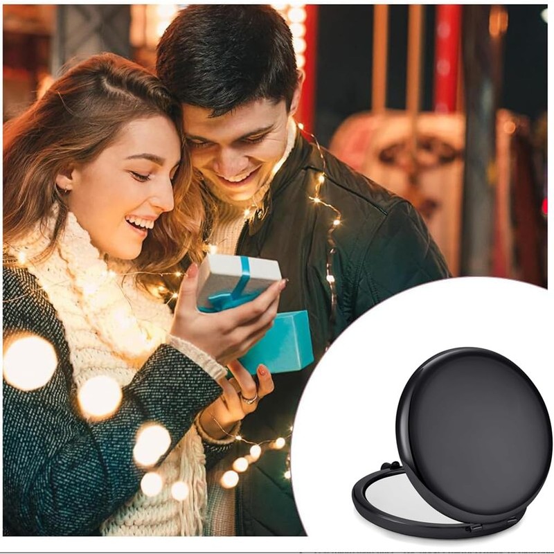 mpowtech Pocket Mirror for Men and Women,Magnifying Compact Mirror for