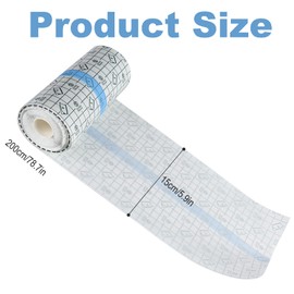 tiyiyok Wasserdicht Transparent Bandage, 15×200cm Wasserdichtes Klebeband, Tattoo Folie, Wasserfeste Pflaster, Second Skin Tattoo, Geeignet zum Schutz von Tattoos, Wunden, Narben usw