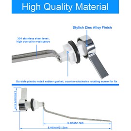 Toilet Flush Lever Handle Replacement, Universal Side Mount Toilet Tank Flush Lever Fit for Kohler Trip Lever, Polished Chrome (Side Mount)