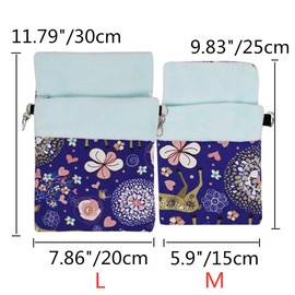 Small Pets Sleeping Pouch Bag Warm Nest Bed for Hamster Rat Sugar Glider Squirrel (M, Blue Elk)