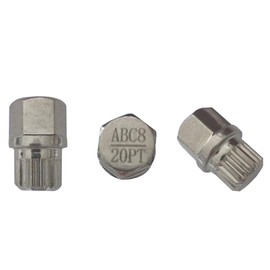 M&S Security Master Anti Theft Car Locking Wheel Nut Bolt Key Replacement for VW Volkswagen ABC 8/20 20 for Caddy Golf Jetta Passat Polo Tiguan Touran TransporterSpline
