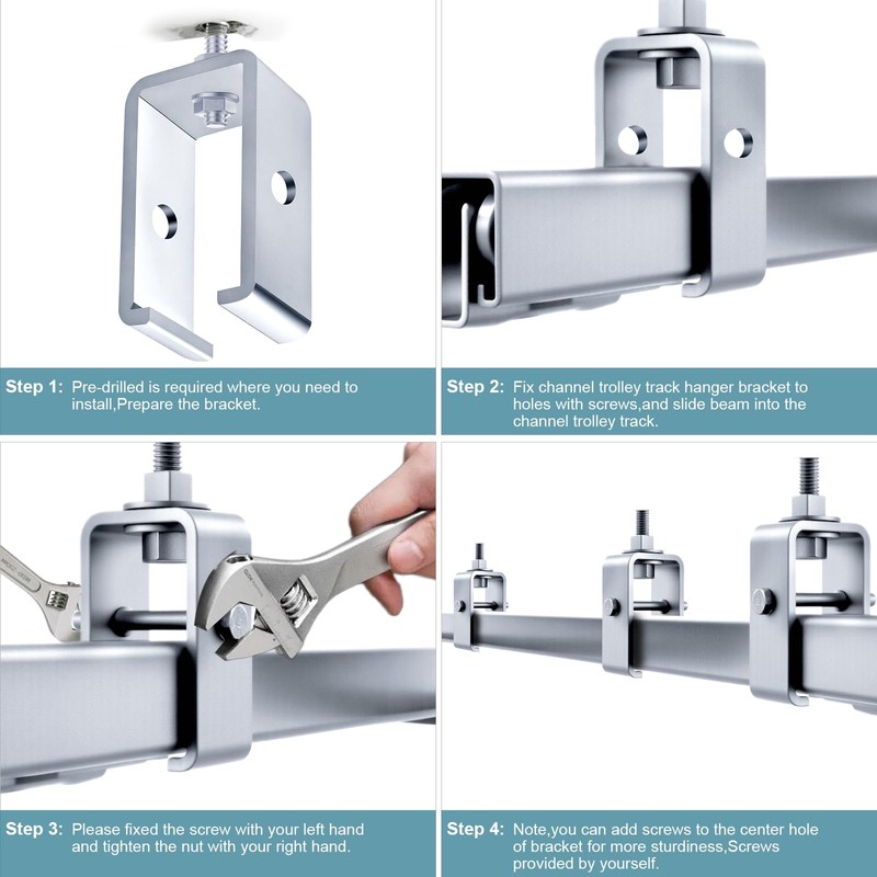 Channel Trolley Track Hanger Bracket for UNISTRUT Strut Channel,Intermediate Support