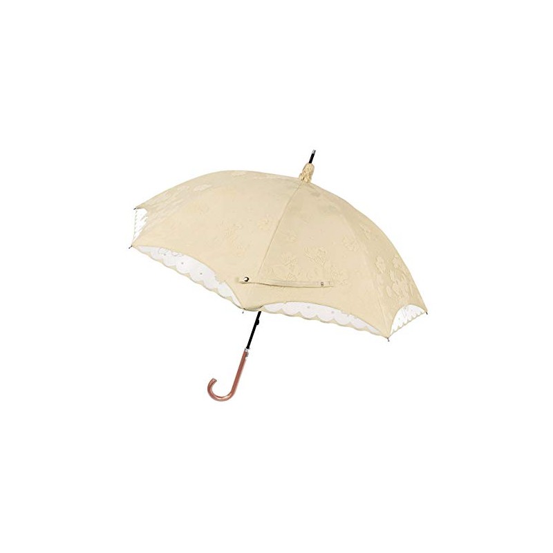 Parasol Women's Long Umbrella, Double Layered Lace, Light Shielding 100%
