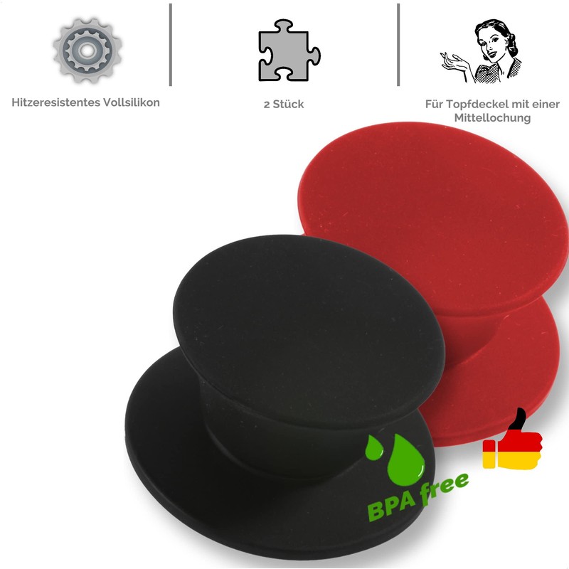 Kerafactum® – 2 Replacement Handle Lid Cover Universal lid handle