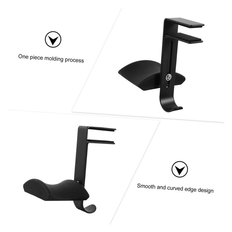 SHOWERORO Adjustable Metal Headset Holder Clip Ergonomic Headphone Hanger Hook