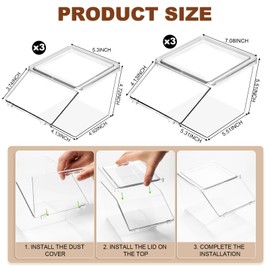 6 Pcs Clear Stackable Storage Bins with Lids, Large+extra Large