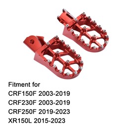 Dirt Bike Foot Pegs 7075 Aluminum CNC Footpegs Foot Pedals Rests For CRF150F CRF230F 03-19 CRF250F 19-24 XR150L 15-24 XR125L 10-15 Motorbike motorcross（Red）