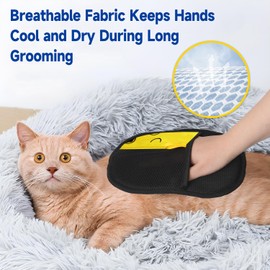 Bukbas Fur Magnet, Fingerless Cat Fur Gloves, Reusable Antistatic Gloves, Double-Sided, Cat Gloves, Grooming for Smooth and Healthy Fur (B)