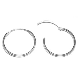Arranview Jewellery 18 mm Diameter Hinged Medium Weight Sleeper Hoop Earrings in Sterling Silver