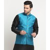 KRAFT INDIA - chamarra Nehru de seda con lunares, Azul,