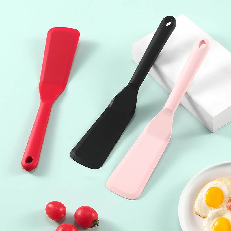 【2 Pack】Plastic Spatula for Nonstick Cookware, Thin Spatulas Silicone Heat