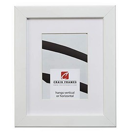 Craig Frames 26267 24 x 36 Inch White Satin Picture Frame Matted to Display a 20 x 30 Inch Photo