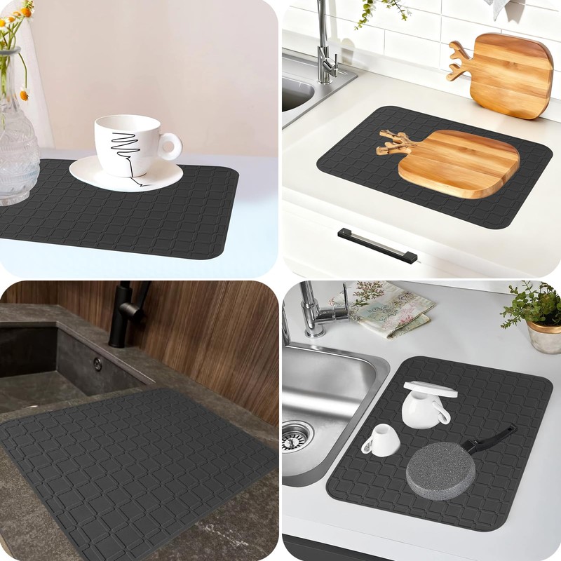 Silicone Dish Drying Mat Non Slip Heat Resistant Large Pad