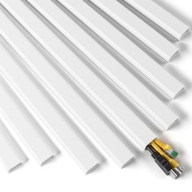 Delamu Cord Hider Cable Hider, Cord Covers for 2-3 Wires on Wall, PVC Wire Hider Covers for Cords, Easier Setup Cable Cover Management, White