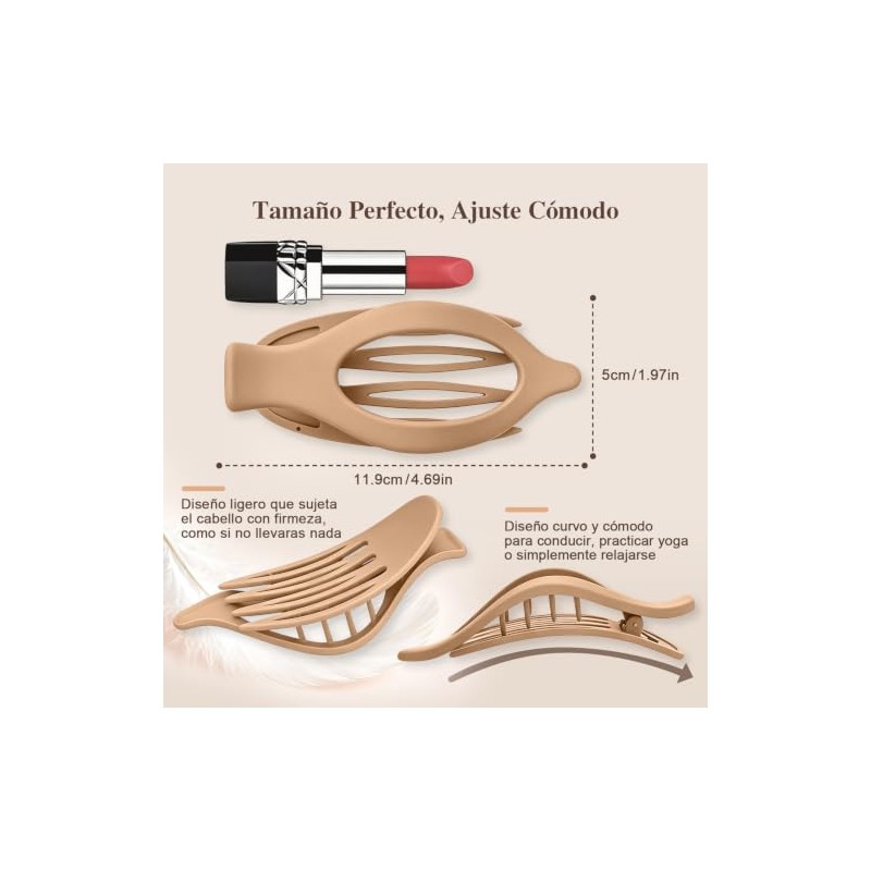 6 Piezas de Broches para el Cabello de Mujer, Pasadores