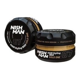 Cera para Peinar Nishman 07 Gold One 150ml | Fijación Fuerte con Brillo Dorado Profesional