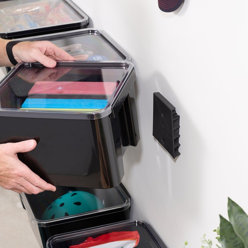 iDesign Storage Bin with Lid & Wall Mount Bracket, The