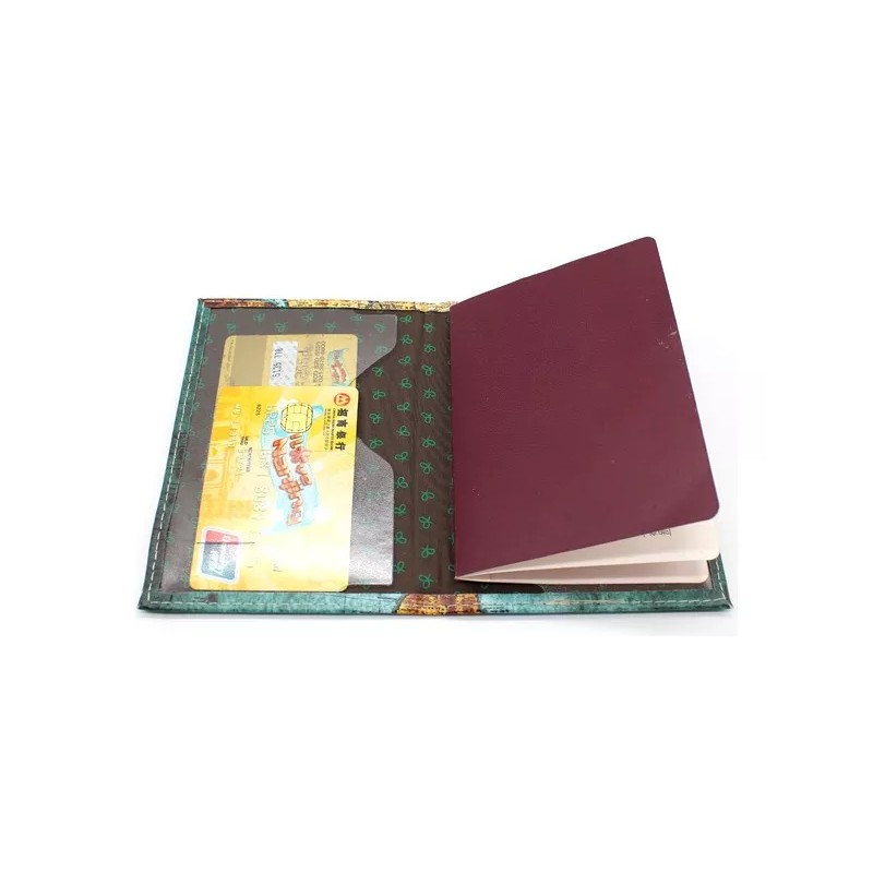 Vintage Funda Pasaporte Estampada Visa Id Porta Documentos