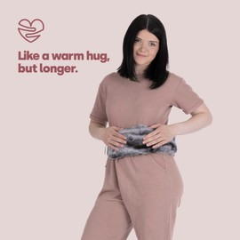 LIVIVO 2L Extra Long Hot Water Bottle with Soft, Removable and Washable Fleece/Knitted/Faux Fur Cover - Giant Size Ideal for Full Body (Faux Fur Grey)