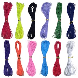 ZUYIST Elastic Band for Bracelets 0.8 mm x 10 m, Rubber Cord Elastic in 12 Colours, Band for Bracelets with Transparent Plastic Box, Rubber Cord for Threading Beads