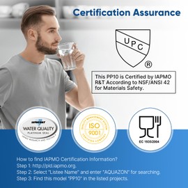 PUREPLUS 20 Micron 10" x 2.5" Whole House Sediment Home Water Filter Cartridge Replacement for Any 10 inch RO Unit, Culligan P5, Aqua-Pure AP110, Dupont WFPFC5002, CFS10, WHKF-G05, 6Pack