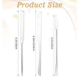 3Pcs Foundation Spatula, Stainless Steel Makeup Spatula for Foundation, Tiny Cosmetic Mixing Tool Even Application for Face Cream Easy to Clean Ideal for Women