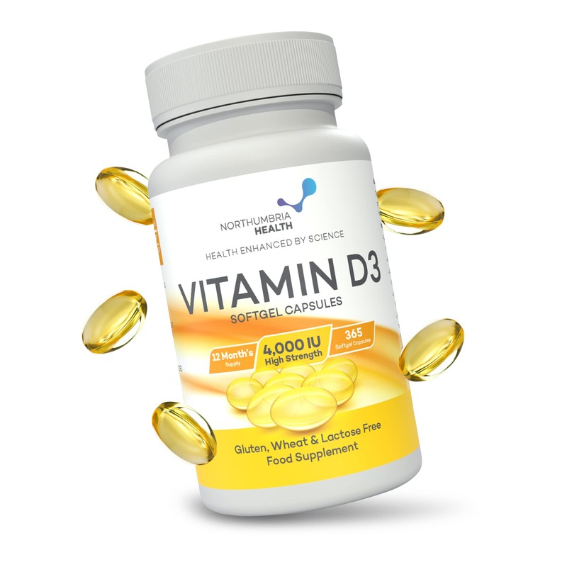 Northumbria Health Vitamin D3 Softgel Capsules, High-Strength D3 Vitamins for